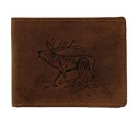 Geldbörse 1 G705 STAG 25-braun quer für Jagdfreunde Rindleder Greenburry/lefox