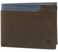 Geldbörse 2 farbig abgesetzt mit RFID Schutz dunkelbraun