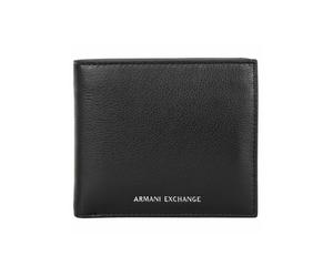 Geldbörse ARMANI EXCHANGE "Geldbörse PLAIN LEATHER BIFOLD WITH COIN POCKET 1er Pack", Herren, schwarz, Obermaterial: 100% Rindsleder Leather cow. Futter: 100% Polyester PES., Kleinlederwaren (71626444