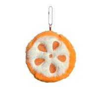 Geldbörse aus Plüsch, kleine Geldbörse mit Cartoon-Muster, verschleißfest, kleine Geldbörse mit Fruchtdesign, Plüschanhänger | multifunktionale Mini-Brieftasche, Mandarine, siehe die Beschreibung
