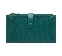 Geldbörse aus PU-Leder für Münzen | Kreditkartenetui | für Bankkarten, Kreditkarten, gefaltete Banknoten, Ausweise, Schlüssel, Kopfhörer, Lippenstift und Viag, Malachitblau, Fare riferimento alla