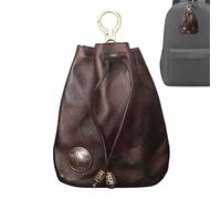 Geldbörse aus Rindsleder, tragbare Schlüsseltasche, Aufbewahrungstasche mit Kordelzug, Mini-Multifunktions-Geldbörse für Damen und Herren, Leder-Aufbewahrungstasche, , Refer to description