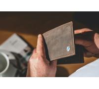 hodalump Echt-Leder Geldbörse • Geldbeutel für Damen und Herren mit RFID-Schutz • Portmonee mit Münzfach und Einer Prägung (Bayern)