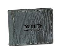 Geldbörse Brieftasche blau Herren Leder Wild Things Only 12x2x10cm