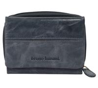 bruno banani Geldbörse Echt Leder Damen | Vintage Geldbörse, Portemonnaie 2-fach klappbar, Brieftasche 4 Kartenfächer, Münzfach mit Reißverschluss blau | 021999