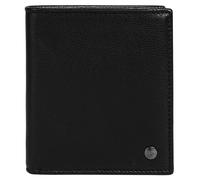 bugatti Black Magic Minibörse aus Leder, kleine Geldbörse im Hochformat mit RFID-Schutz, schwarz