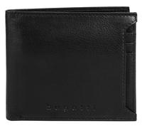 Geldbörse BUGATTI "CLIFF", Damen, schwarz, Leder, leicht glänzend, unifarben, Kleinlederwaren, echt Leder (54589746-0) schwarz