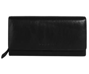 Geldbörse BUGATTI "CLIFF", Damen, schwarz, Leder, leicht glänzend, unifarben, Kleinlederwaren, echt Leder (30521938-0) schwarz