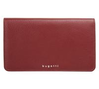 Bugatti Lady Top Geldbörse Damen Groß 7CC - Frauen Geldbeutel mit Druckknopf Lang - Damengeldbörse Langbörse Portemonnaie im Querformat, Rot