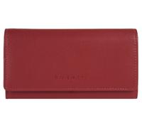 BUGATTI Geldbörse PUNTO Echt Leder Damen | RFID Geldbeutel, Brieftasche 19 Kartenfächer, Herrenbörse, Lederbörse Druckknopf, Reißverschluss außen rot | 021296