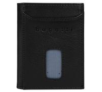 bugatti Secure Slim Mini Börse Spezial mit XL-Münzfach und RFID-Schutz aus Leder, schwarz Nappa