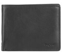 Geldbörse BUGATTI "SIMBIOSI", Damen, schwarz, Leder, beschichtet, leicht glänzend, Kleinlederwaren, echt Leder (206283-0) schwarz