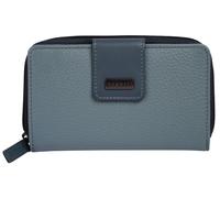 bugatti Sina Reißverschluss-Damenbörse M aus echtem Leder, Geldbörse für Frauen, blau
