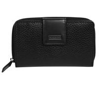 bugatti Sina Reißverschluss-Damenbörse M aus echtem Leder, Geldbörse für Frauen, schwarz