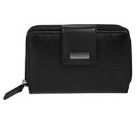 bugatti Sina Reißverschluss-Damenbörse S aus echtem Leder, Geldbörse für Frauen, schwarz