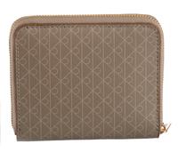 Geldbörse CALVIN KLEIN "AOP SQUARE ZIP AROUND", Damen, desert taupe, Polyester, bedruckt, Basic, Kleinlederwaren (14092049-0) desert taupe