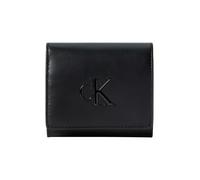 Geldbörse CALVIN KLEIN "BOLD CK MEDIUM BIFOLD", Damen, schwarz, Lederimitat, unifarben, Basic, Kleinlederwaren, Geldbeutel, Portemonnaie, Money Pocket mit CK-Logo (39655458-0) schwarz
