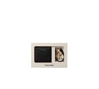 Geldbörse CALVIN KLEIN "CK WALLET + CK KEY FOB", Damen, schwarz, Lederimitat, Basic, Kleinlederwaren, Mini-Pocket: Portemonnaie mit CK-Schlüsselanhänger (66854054-0) schwarz