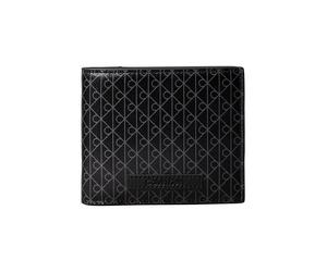 Geldbörse CALVIN KLEIN "EMBLEM AOP COATED BILLFOLD W/ CO", Damen, schwarz, Lederimitat, Polyester, Basic, Kleinlederwaren, Geldbeutel, Portemonnaie, Money Pocket zum Klappen (70013839-0) schwarz