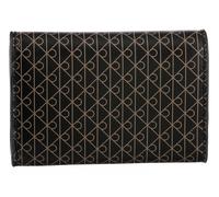 Geldbörse CALVIN KLEIN "EMBLEM AOP TRIFOLD W/ ZIP POCKET", Damen, schwarz, Lederimitat, Polyester, bedruckt, Kleinlederwaren, Damen Portemonnaie, Geldbeutel mit CK-Logo (66520821-0) schwarz