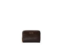 Geldbörse CALVIN KLEIN "FOIL GLOSSY SQUARE ZIP AROUND", Herren, dunkelbraun, Lederimitat, unifarben, Basic, Kleinlederwaren, Damen Geldbeutel, Portemonnaie mit Rundum-Reißverschluss (67257957-0) dunke