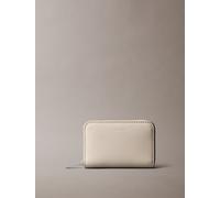 Geldbörse CALVIN KLEIN "FOIL LOGO MEDIUM ZIP AROUND", chateau, desert taupe, Lederimitat, unifarben, casual,Basic, Kleinlederwaren, Geldbeutel, Damen Portemonnaie mit Logoschriftzung (55785204-0) chat