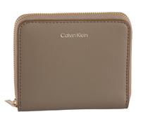 Geldbörse CALVIN KLEIN "FOIL LOGO MEDIUM ZIP AROUND", Damen, desert taupe, Lederimitat, unifarben, Kleinlederwaren, Damen Portemonnaie, Geldbeutel, Money Pocket mit CK-Schriftzug (93783902-0) desert t