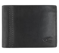 Geldbörse CAMEL ACTIVE "Bilbao", Herren, schwarz, Leder, clean, gepflegt, kontrastfarbene Details, leichte Abriebeffekte, unifarben, unifarben mit Farbeinsatz, used, Basic, Kleinlederwaren, aus weiche