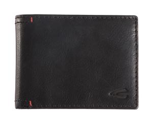 Geldbörse CAMEL ACTIVE "Salamanca", Herren, schwarz, Leder, clean, gepflegt, unifarben mit Farbeinsatz, Kleinlederwaren, Portemonnaie, Geldbeutel mit kontrastreichem Handstich-Detail (707380-0) schwar