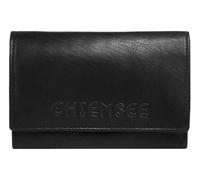 Geldbörse CHIEMSEE, Damen, schwarz, Leder, leicht glänzend, unifarben, Kleinlederwaren, echt Leder (37260413-0) schwarz