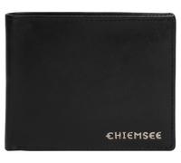 Geldbörse CHIEMSEE, Herren, schwarz, Leder, leicht glänzend, unifarben, Kleinlederwaren, echt Leder (69661635-0) schwarz
