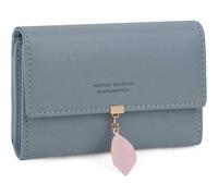 Geldbörse Damen elegant mit vielen Fächern in Graublau