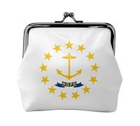 Geldbörse für Damen, Motiv: Rhode Island, Staatsflagge, Kleingeldbörse mit Kussschloss, für Münzen, Karten, kleine Gegenstände