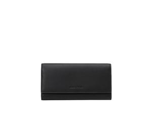 Geldbörse "JESSIE", Damen, schwarz, Glattleder, MARC O'POLO ACCESSORIES, unifarben, Kleinlederwaren, Damen Geldbeutel, Portemonnaie mit zwei großen Hauptfächern (14348942-0) schwarz