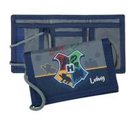 Geldbörse Kinder Harry Potter Jungen, Personalisiert mit Name, Geldbeutel zum Umhängen Kinder, Sichtfenster (grau)