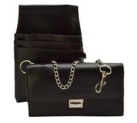 Geldbörse mit Etui und Kette für Damen und Herren Kunstleder schwarz