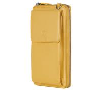 Geldbörse mit Handyfach, RFID-Schutz & 18 Kartenfächer (Genarbt) - Gelb (Genarbt)