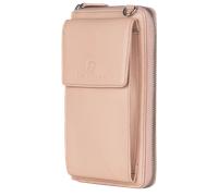 Geldbörse mit Handyfach, RFID-Schutz & 18 Kartenfächer (Genarbt) - Rose (Genarbt)