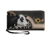 Geldbörse mit Kuh-Motiv, niedlicher Geldbeutel, Kuh-Druck, Kreditkartenhalter, Münzgeldbörse für Damen, Mädchen, 20 x 3 x 11 cm, B, Refer to description, Unisex
