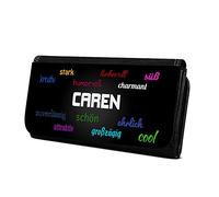 Geldbörse mit Namen Caren - Design Positive Eigenschaften - Brieftasche, Geldbeutel, Portemonnaie, personalisiert für Damen und Herren
