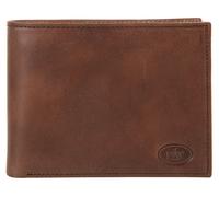 piké Geldbörse im Querformat Echt Leder Herren | Brieftasche mit Druckknopf | flaches Portemonnaie | Mini Geldbeutel für Karten & Scheine | 020596