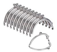 Geldbörse RahmenKuss Retro Metall Schließe Geldboerse Frame Halbkreisförmige Geldbeutel Schliesse für Handtasche DIY Handwerks 10 Stück (Silber)