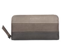 Geldbörse TOM TAILOR "ELLEN Long zip wallet", Damen, grau, Lederimitat, Colorblocking, clean, gemustert, gepflegt, mehrfarbig, Kleinlederwaren, im modischen Streifendesign (71221552-0) grau