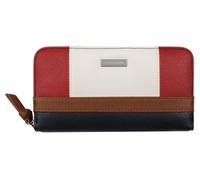 Geldbörse TOM TAILOR "Juna", Damen, blau, Polyurethan, gepflegt, kontrastfarbene Details, mehrfarbig, Kleinlederwaren, aus soft genarbtem ledrigen Material mit glänzenden Metall-Accessoires (47270558-