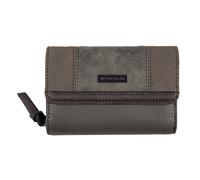 Geldbörse TOM TAILOR "Juna", Damen, grau, Polyurethan, gepflegt, kontrastfarbene Details, mehrfarbig, Kleinlederwaren, aus soft genarbtem ledrigen Material mit glänzenden Metall-Accessoires (24891744-