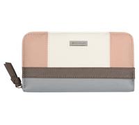 Geldbörse TOM TAILOR "Juna", Damen, rosa, Polyurethan, gepflegt, kontrastfarbene Details, mehrfarbig, Kleinlederwaren, aus soft genarbtem ledrigen Material mit glänzenden Metall-Accessoires (79513328-