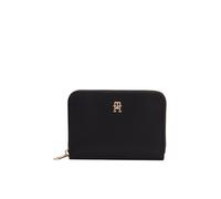 Geldbörse TOMMY HILFIGER "POPETTE", Damen, schwarz, Nylon, Kleinlederwaren, Damen Geldbeutel, Portemonnaie mit goldfarbenem TH-Logoemblem (91490460-0) schwarz