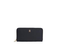 Geldbörse TOMMY HILFIGER "POPETTE LRG ZA NYLON", Damen, dunkelblau, Textil, Basic, Kleinlederwaren, Damen Geldbeutel, Portemonnaie mit TH-Logo-Schmuckelement (51228364-0) dunkelblau