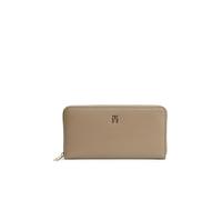 Geldbörse TOMMY HILFIGER "TH ICON LRG ZA", Damen, beige, Lederimitat, Kleinlederwaren, Damen Geldbeutel, Portemonnaie mit edlem TH-Logoelement (24440950-0) beige