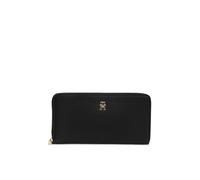 Geldbörse TOMMY HILFIGER "TH ICON LRG ZA", Damen, schwarz, Lederimitat, Kleinlederwaren, Damen Geldbeutel, Portemonnaie mit TH-Logoschriftzug (49142756-0) schwarz